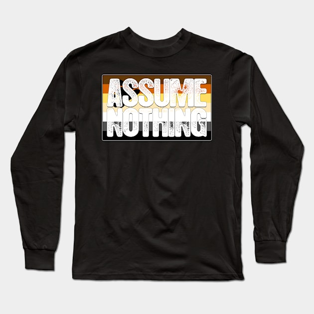 Assume Nothing Bear Pride Flag Long Sleeve T-Shirt by wheedesign